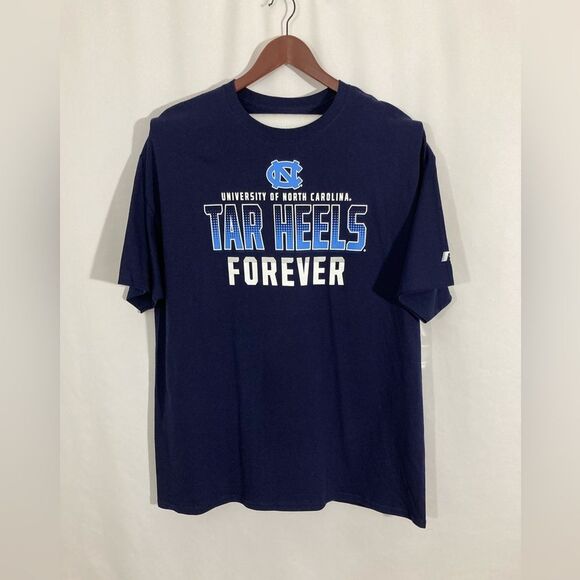 UNC Tar Heels T-Shirt 2XL Blue Russell North Carolina Collegiate Graphic Tee - Picture 2 of 9